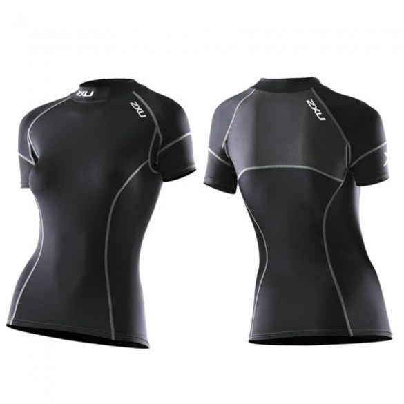 2XU elite compression top korte-mouw dames zwart WA1930a WA1930